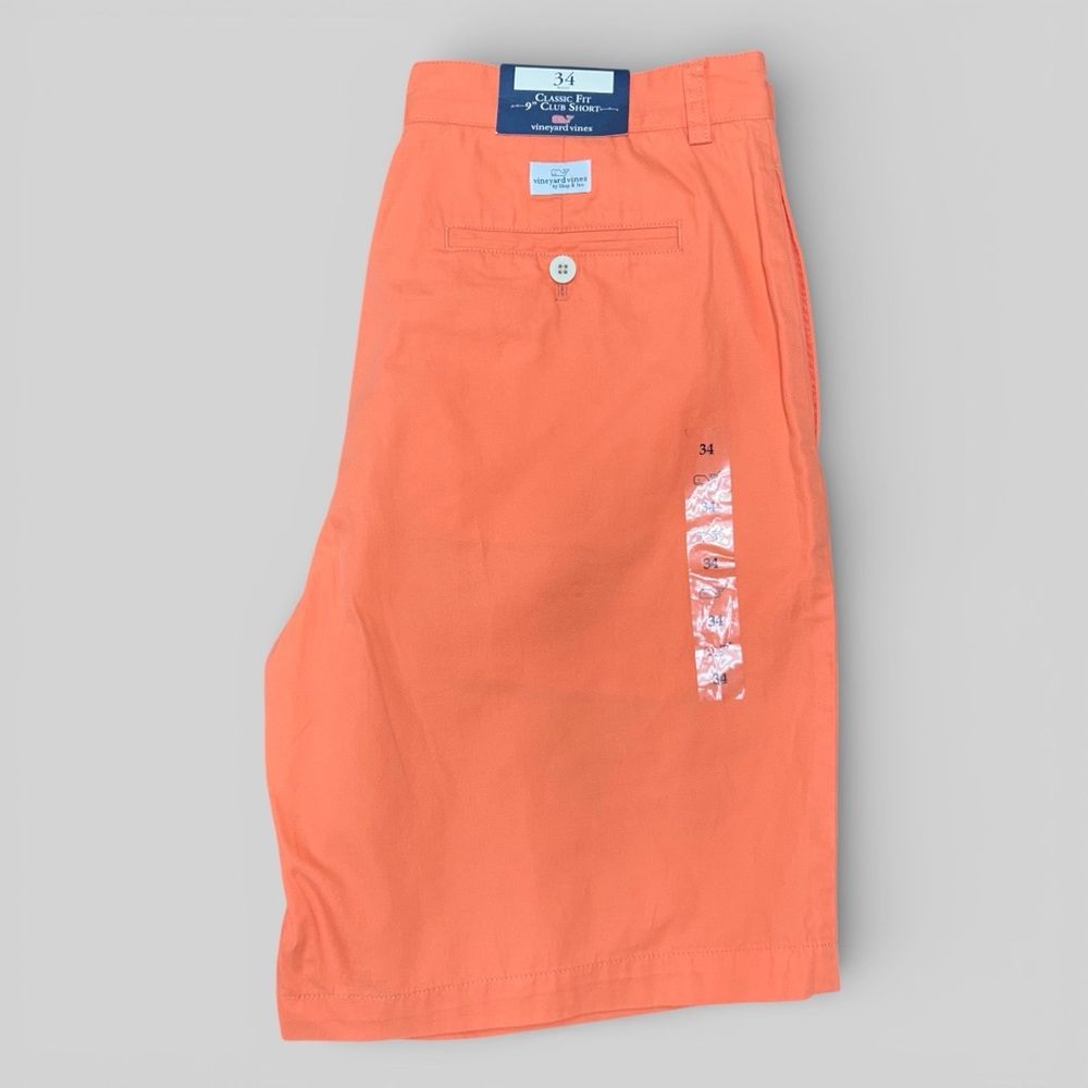 Vineyard Vines Men's Flat Front Shorts in Coral Orange